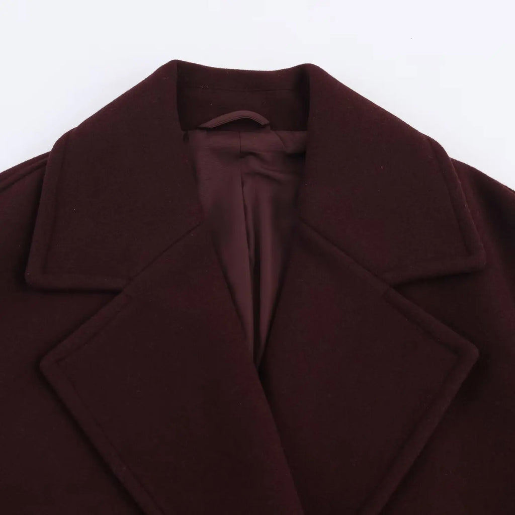 Women's Overcoat 2025 Autumn Winter New Fashion Laple Long Sleeves Double-Breasted Coat Female High Street Elegant New Coats