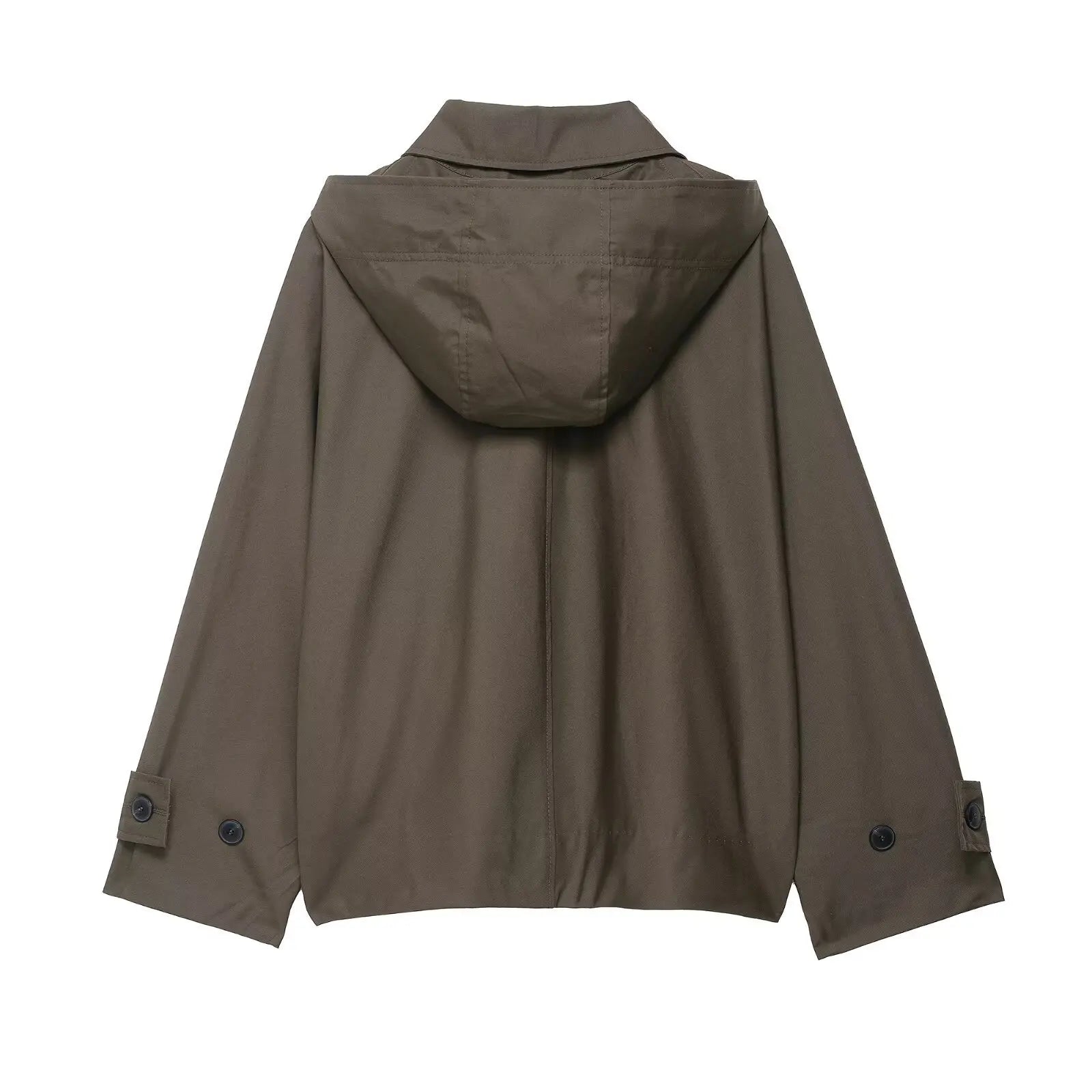 Women Casual Loose Solid Hooded trench coat 2025 Autumn Women Lapel Single Breasted Jacket Windbreaker Female Outwear