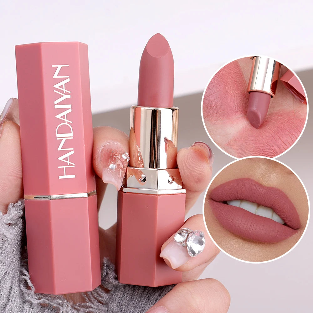6colors Nude Velvet Lipsticks Waterproof Long Lasting Moisturize Lips Stick Not Fade Sexy Matte Lipstick Lip Gloss Women Makeup