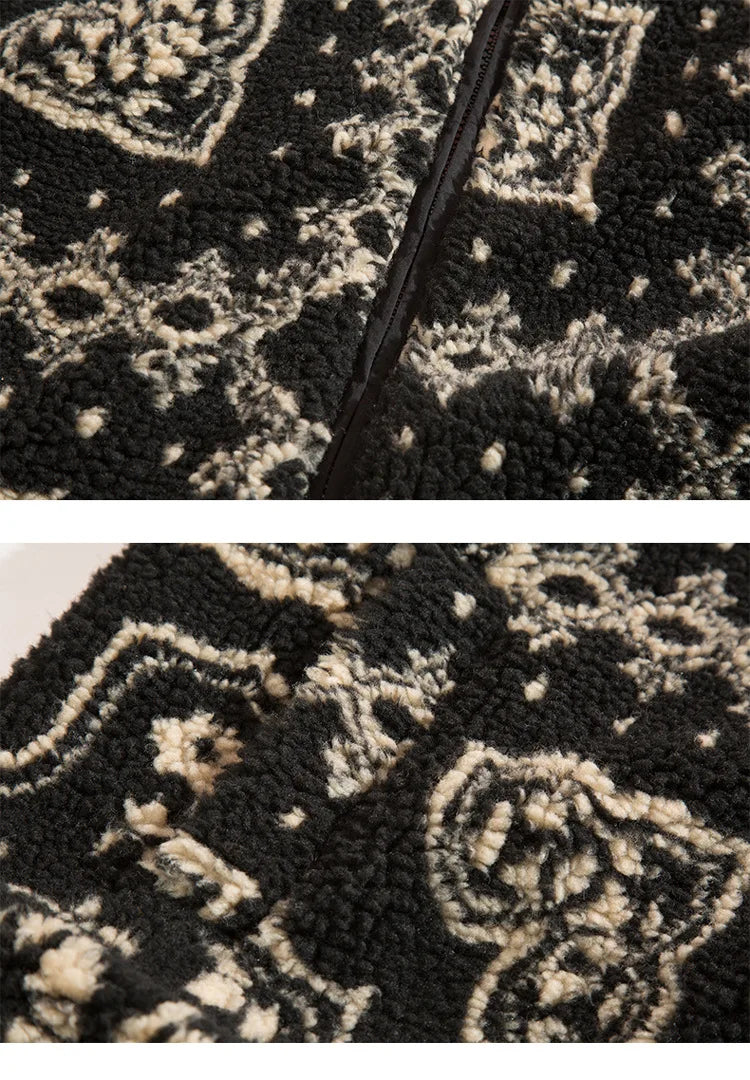 Winter Warm Lambswool Jacket for Men Fashion Stand Collar Zipper Loose Coat 2025 Leisure Hong Kong Style Coats Thickened Jackets