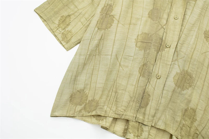 Women's Set 2024 New Fashion Spring Jacquard Loose Ladies Shirt Summer Women Pants Casual Chic Print Set for Women