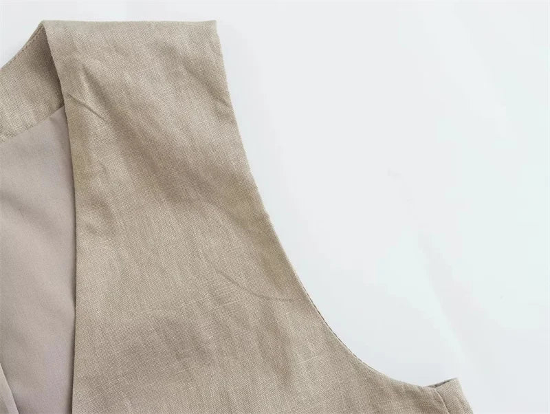 MUJER Beading Sleeveless Vest Woman V Neck Black Cropped Vest Women Jacket Tied Short Coats Waistcoat Women's Fashion Vests 2025