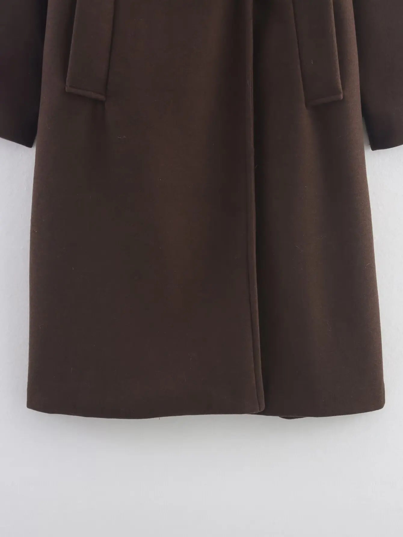 HH Women Autumn Winter New Fashion Lapel Woolen Edition Long Coat Female Simple Elegant Warm High Street Casual Jacket Mujer