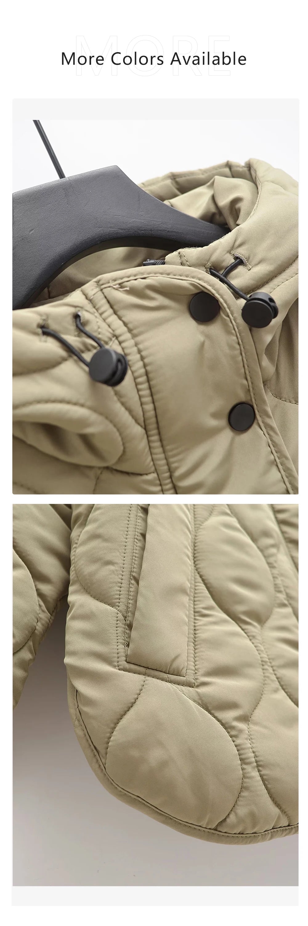 Women's Coat Cotton Robe Long Sleeve Solid Color with Hat and Pocket Autumn New Coat Cotton Robe