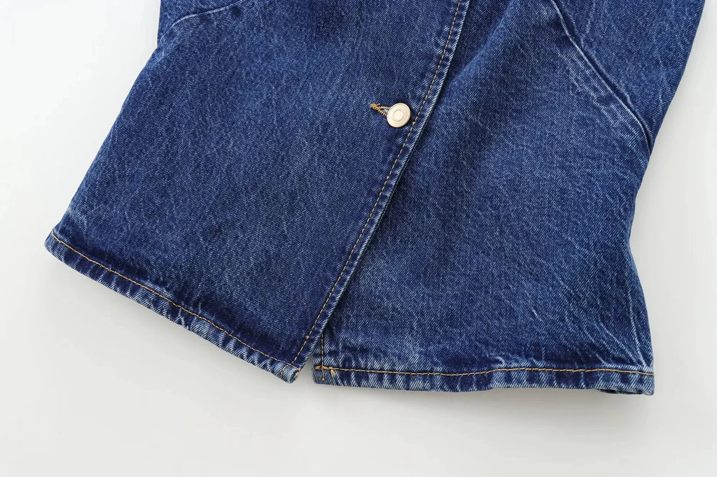 Women's Vest 2025 New Fashion Denim Vest Top Ladies Casual Cropped Sleeveless Jacket Coat Streetwear Waistcoat Outerwears