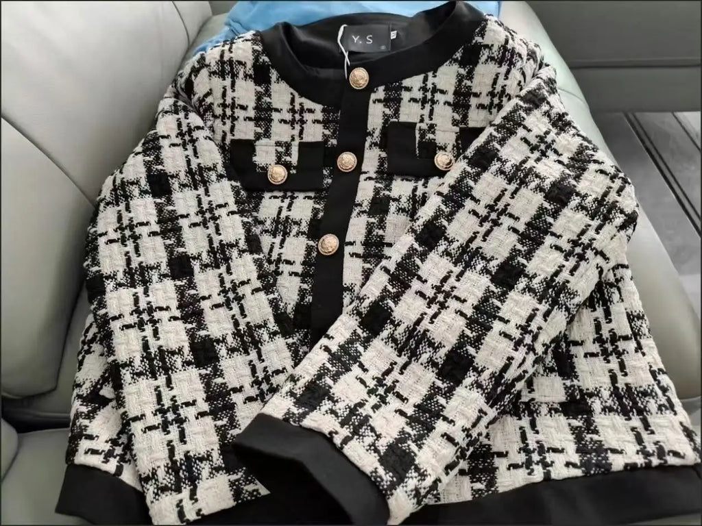 Autumn Winter Jackets Women Loose plaid Short Outwaer 2025 New Female Casual All-match Temperament Warm Ladies Overcoats