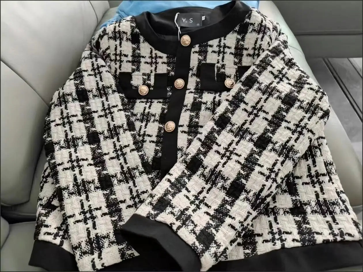 Autumn Winter Jackets Women Loose plaid Short Outwaer 2025 New Female Casual All-match Temperament Warm Ladies Overcoats