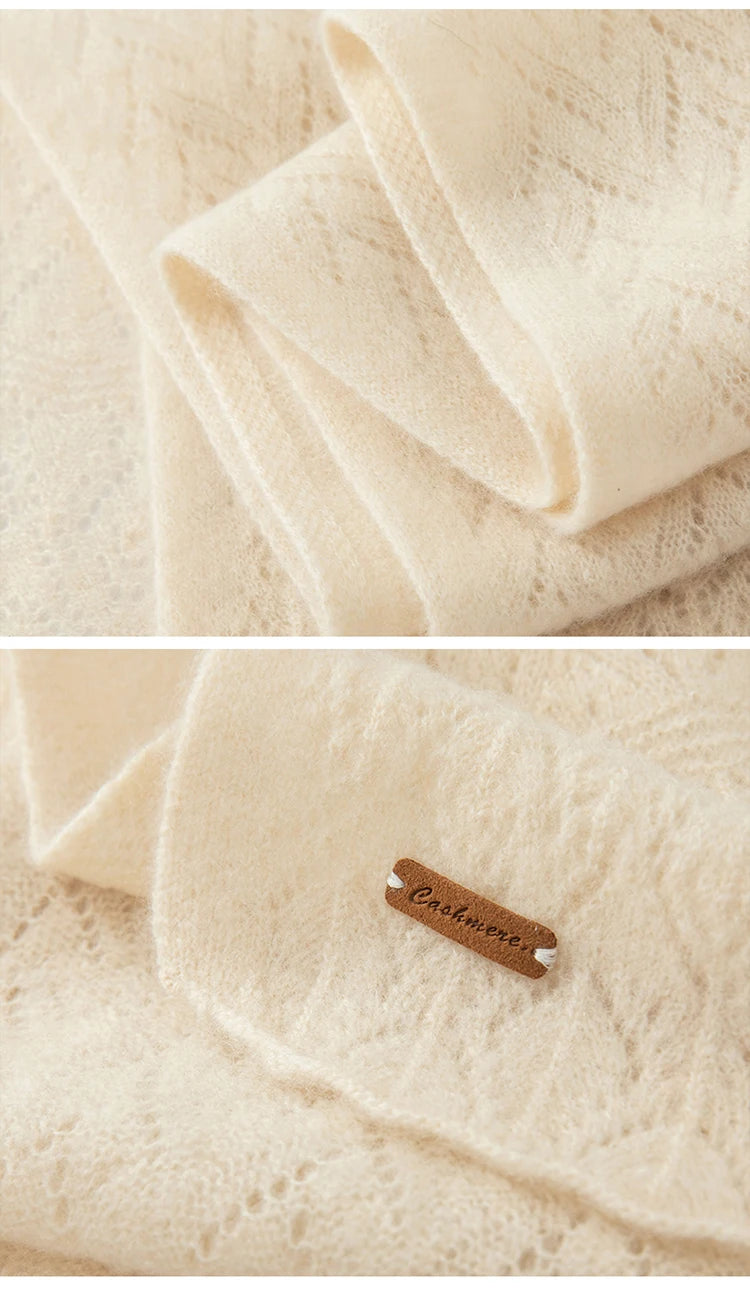 Scarf Cashmere 2025 Winter New Women's Fashion Style Skin friendly Knitted Warm Soft Scarf