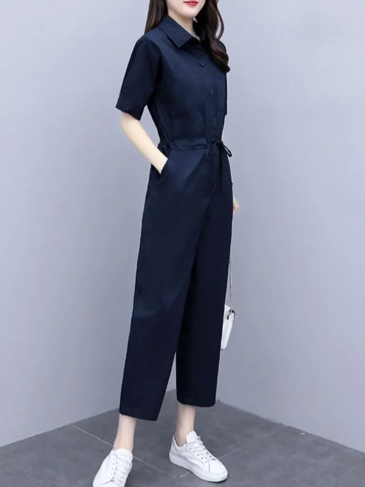 Trousers Woman Summer 2025 Top and Pant Sets for Women 2 Pieces Draw String Comfortable Outfit Cheap Casual Elegant Aesthetic D
