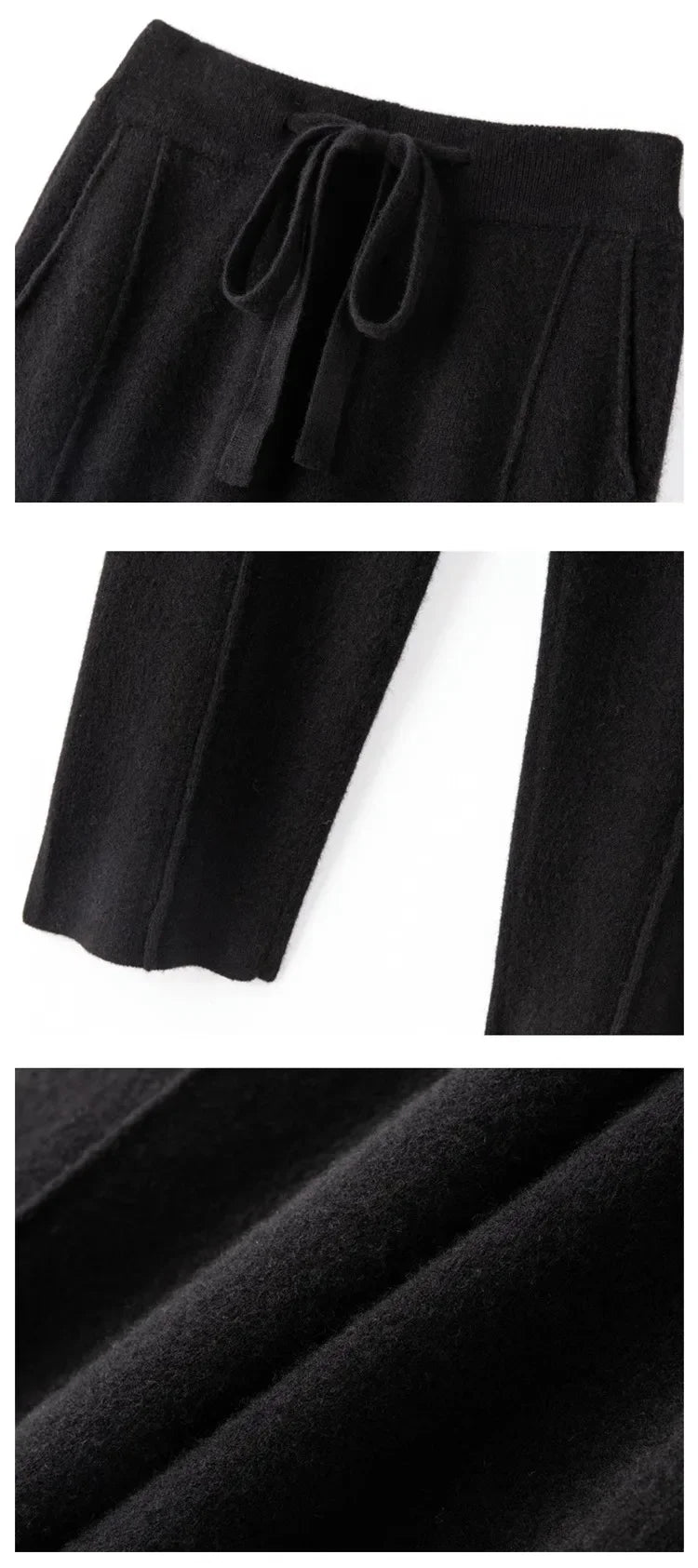 Cashmere Sweatpants Women Autumn Winter 2023 New Fashion High Waisted Drawstring Pants Casual Knitted Harem Pants