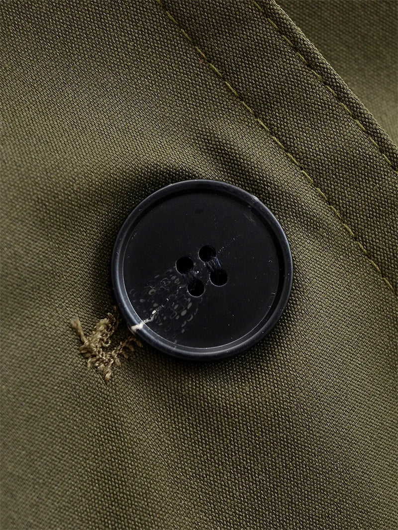 Women's Trench Coat 2025 Autumn New Style Army Green Long Sleeve Double-Breasted Belt Decorated Trench Coat Outerwear British