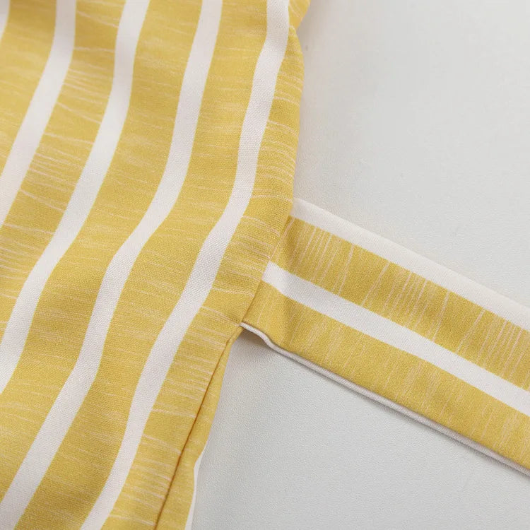 Women's Clothing 2025 Autumn New Striped Long-sleeved Loose Lace Top High Waist Trousers Fashionable Casual Suit