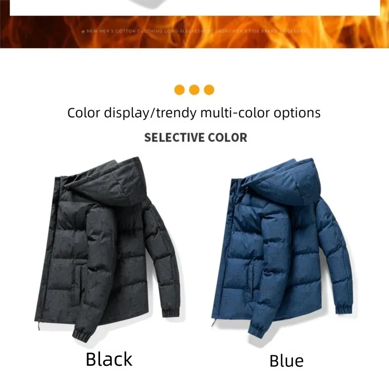 Men's coat  winter cotton padded jacket with hood  warm camouflage  thickened and down down cotton padded jacket