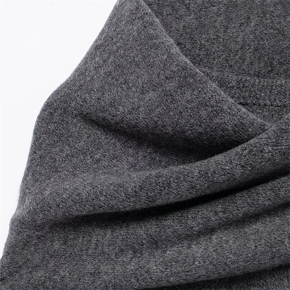 Women's Wear Scarf Loose Versatile Knitted Coat Autumn/Winter New Round Neck Long Sleeve Solid Color Coat