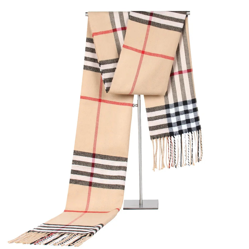 180cm Imitation Cashmere Warm Scarf for Women, Winter Men Shawl,Imitation Cashmere Plaid Scarf Female,lusuge scarf