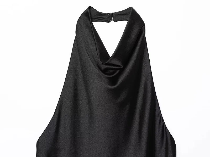 MUJER 2025 Halter Tops for Women Black Satin Backless Top Female Pink Summer Beach Top Woman off Shoulder Camisole Top Women