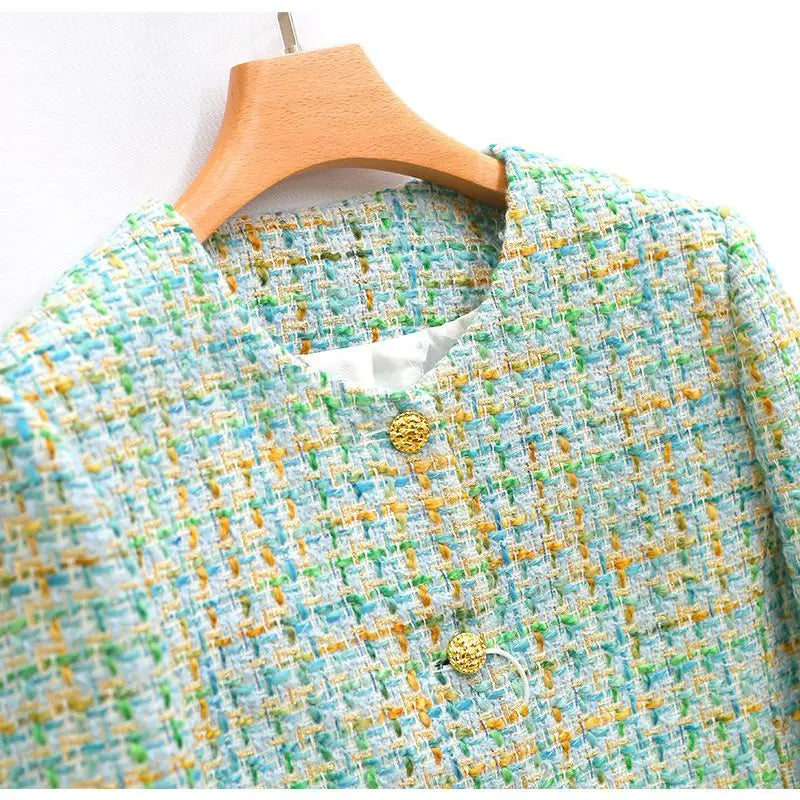 Fashion Jacket for Women 2025 New Spring and Autumn Temperament Tweed Braided Short Versatile Top