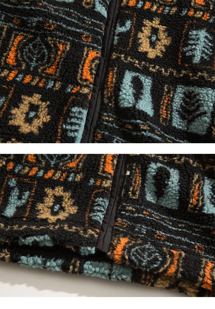 Winter Warm Lambswool Jacket for Men Fashion Stand Collar Zipper Loose Coat 2025 Leisure Hong Kong Style Coats Thickened Jackets