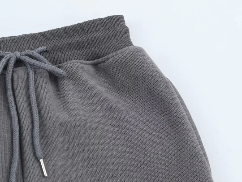 2025 Winter New Women's Clothing: Versatile Casual Fashion Simple Ribbed Soft Hooded Sweatshirt + Straight Leg Pants