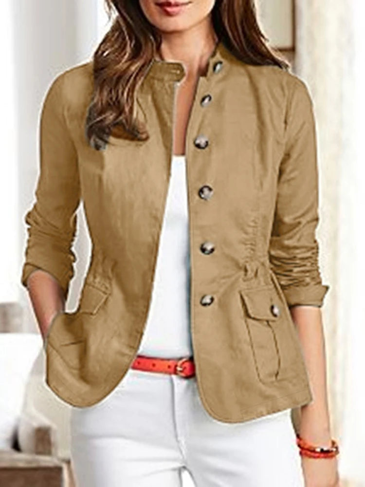 Fashion Women Jackets ZANZEA Autumn Long Sleeve Solid Slim Fit Coats Vintage Casual Work Outwear Female Streetwear Chaqueta 2025