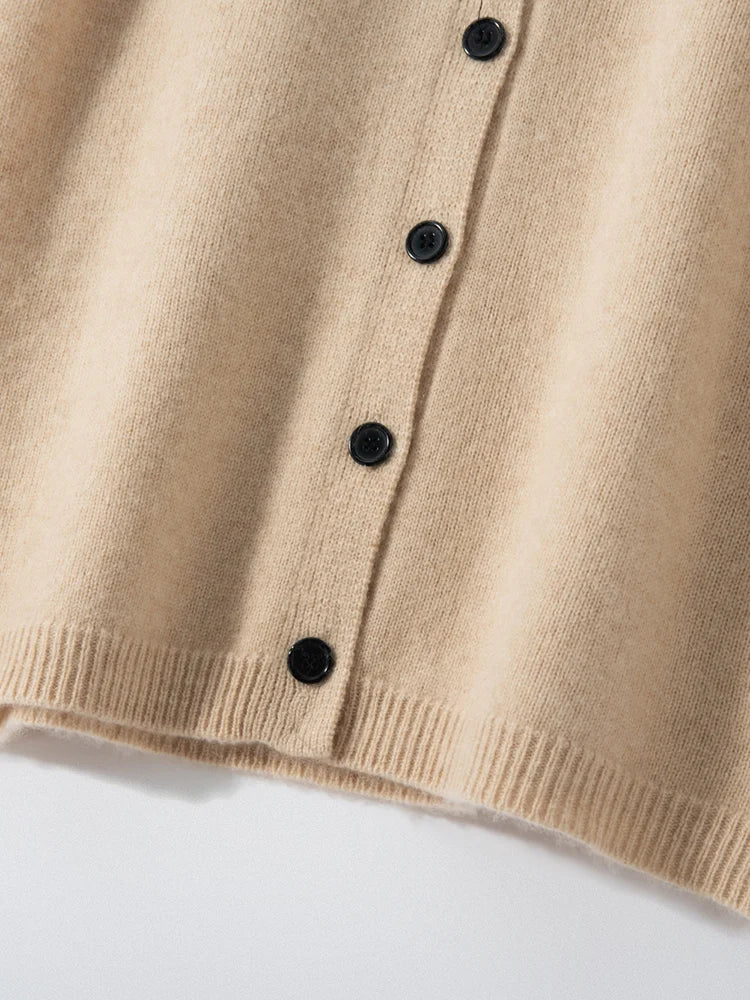 Women Cashmere Sweater Waistcoat Cardigans Vests 100% Cashmere Knitwear Autumn Winter Classics Sleeveless V-neck Office Lady Top