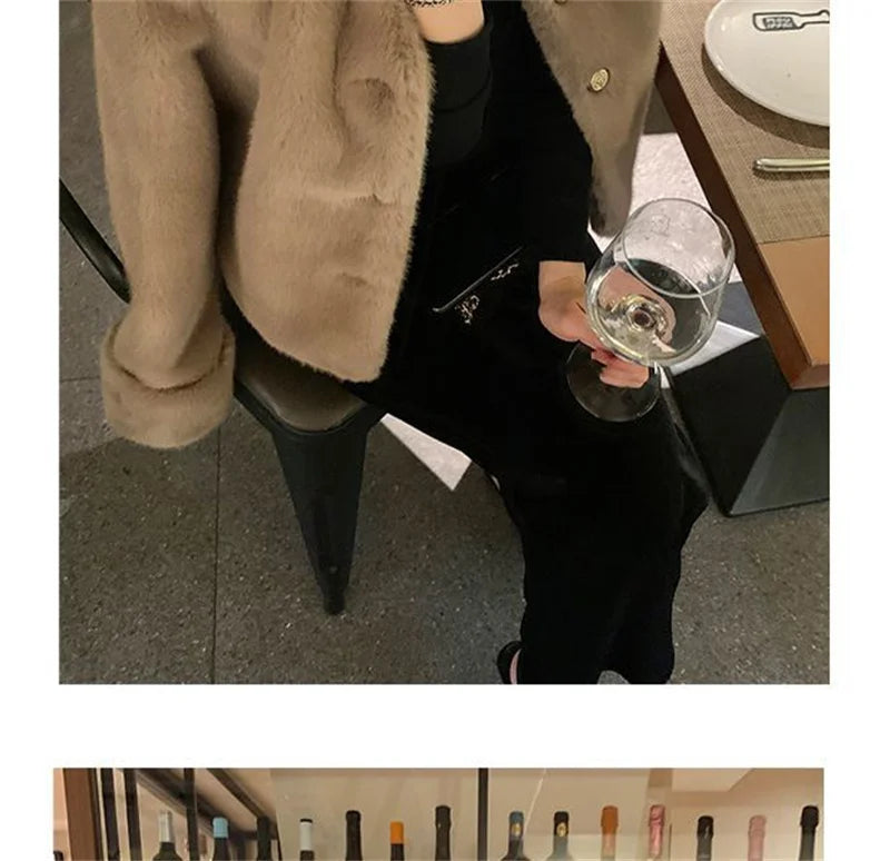 Women's Coat  Women's fur Coat New Fashion Mink fur Coat Women's Autumn and Winter new Fur Short Ladies Wind Chaebol Daughter