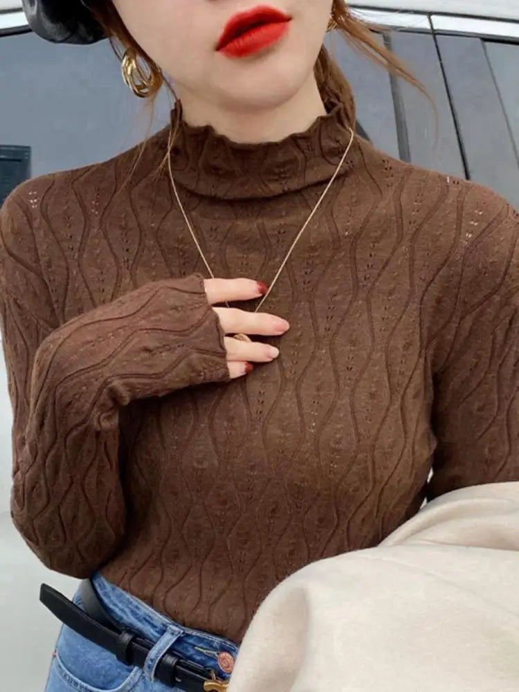 Cashmere Turtleneck Women Sweaters 2025 Autumn Winter Warm Pullover Slim Tops Knitted Sweater Jumper Soft Pull Female