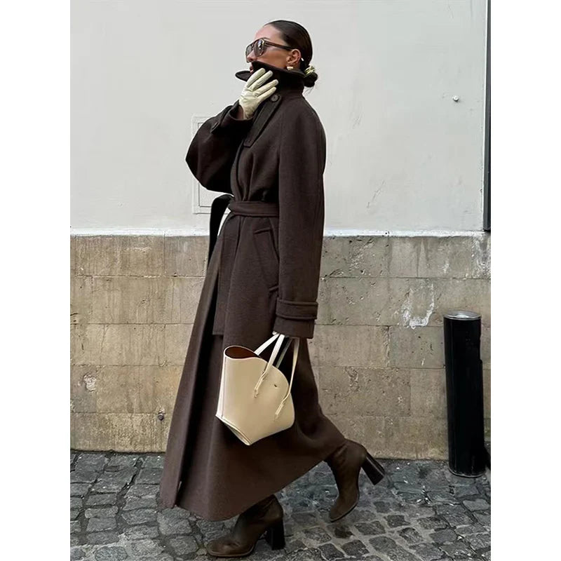 2025 New Winter Women's Woolen Coats Elegant Loose Extended Warm Women's Jackets Winter Fashion Youth Travel Holiday Woolen Coat