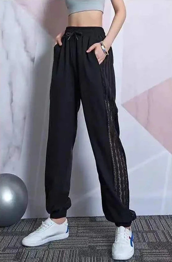 Jogging Trousers for Women Joggers Elastic Waist Clothes Purple Fitness Sweatpants Harem Female Pants with Pockets Sports Autumn