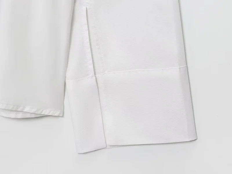 MUJER White Women's Shirt Embroidery Button up Shirts for Women Summer Casual Shirts Woman Long Sleeve Shirts and Blouses Woman