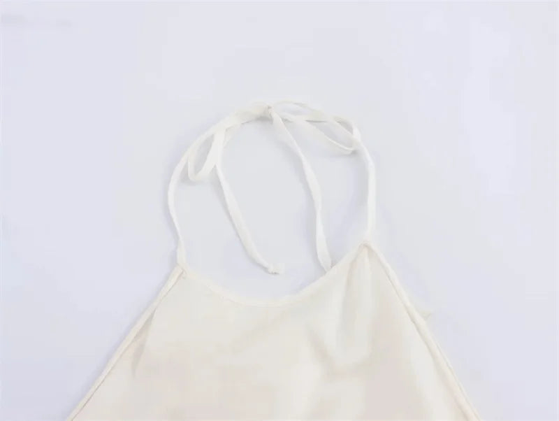 Summer Women Bow Halter Sleeveless Vest Elegant Fringed Sexy Top Vest Fashion Lady Bustier Suspender Female Clothes