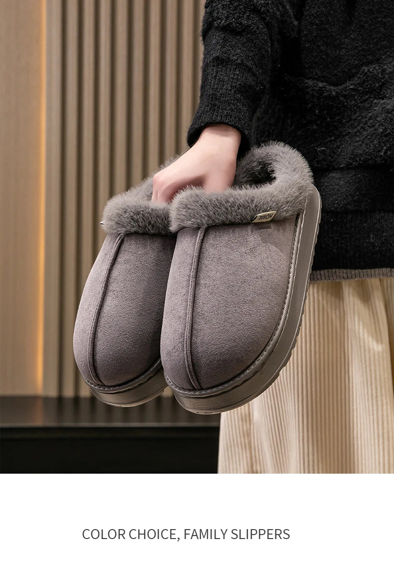 Women's Winter Slippers Non-Slip Indoor House Shoes, Plush Fleece Lined Warm Cotton Slippers with Soft Sole for Home Comfort