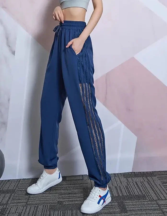 Jogging Trousers for Women Joggers Elastic Waist Clothes Purple Fitness Sweatpants Harem Female Pants with Pockets Sports Autumn