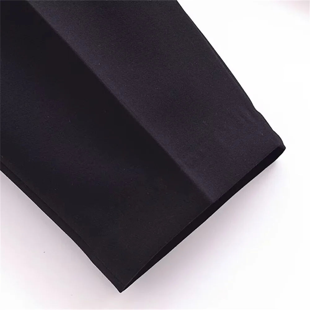 autumn new women's casual long sleeved top with open design, casual suit jacket with pleats and ankle pants set