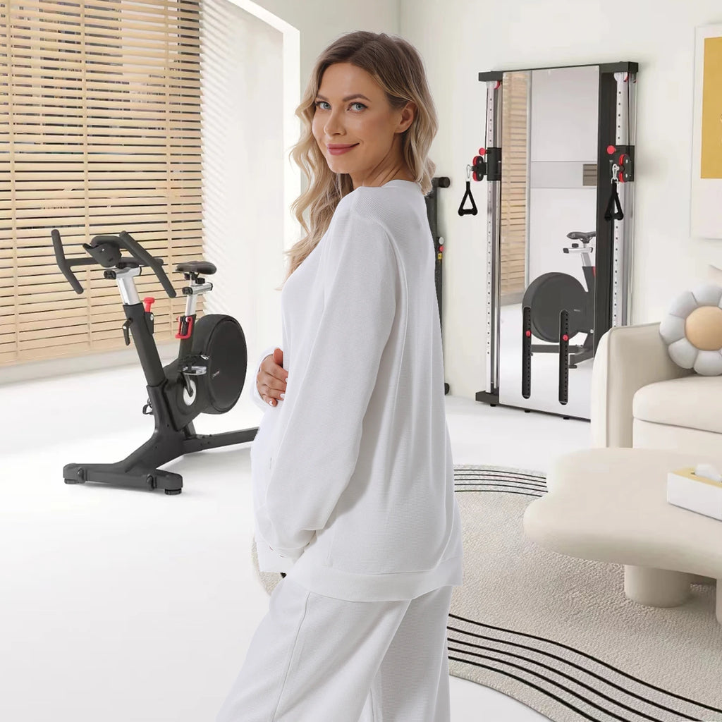 2025 New Maternity Clothes Wear Waffle Breastfeeding Sweater Hoodies Pregnancy Casual Tops for Pregnant Women Autumn Winter