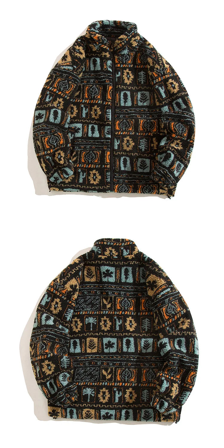 Winter Warm Lambswool Jacket for Men Fashion Stand Collar Zipper Loose Coat 2025 Leisure Hong Kong Style Coats Thickened Jackets