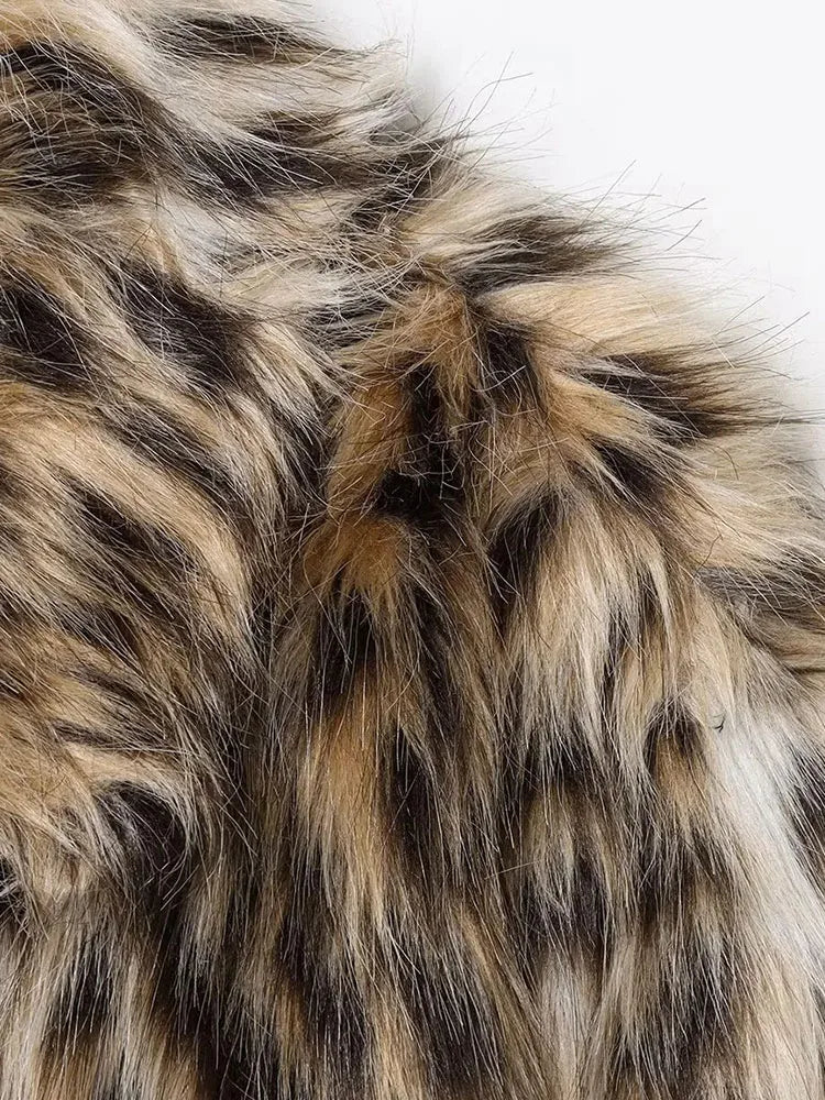 Women Fashion Faux Fur Coat Women 2025 Autumn Warm Stylish Casual Coat Winter Street Slim Elegant Outerwear Femme New