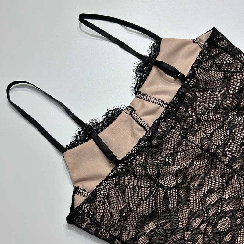 Women's Clothing 2025 New Lace Camisole Fashionable Temperament Dress Long Skirt Off Shoulder Slim Fit Dress Summer Dress Dress