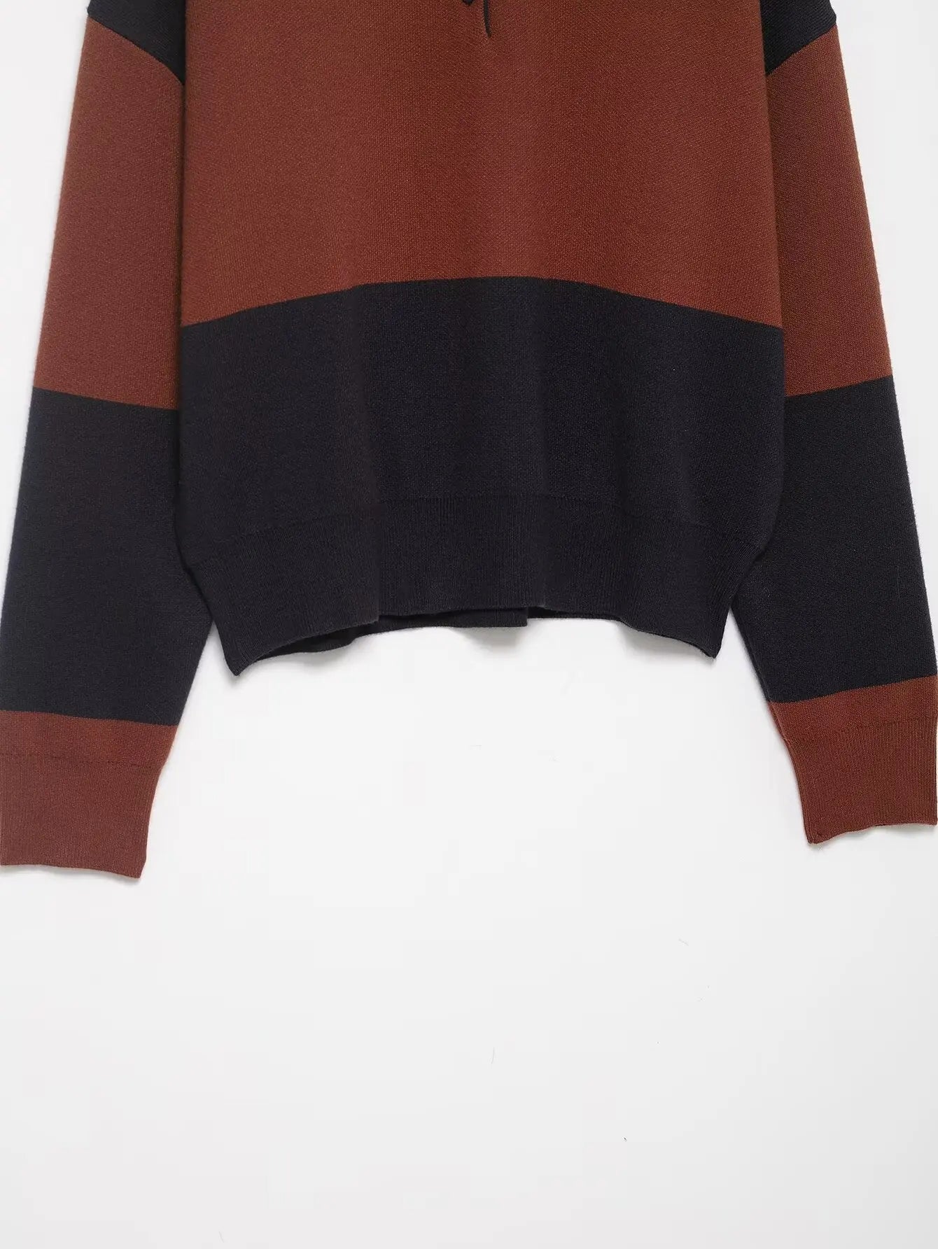 Pullover Sweater Women's Autumn 2025 New Fashion Loose Polo neck Knit Tops Women's Autumn Striped Elegant Warm Youth Sweater