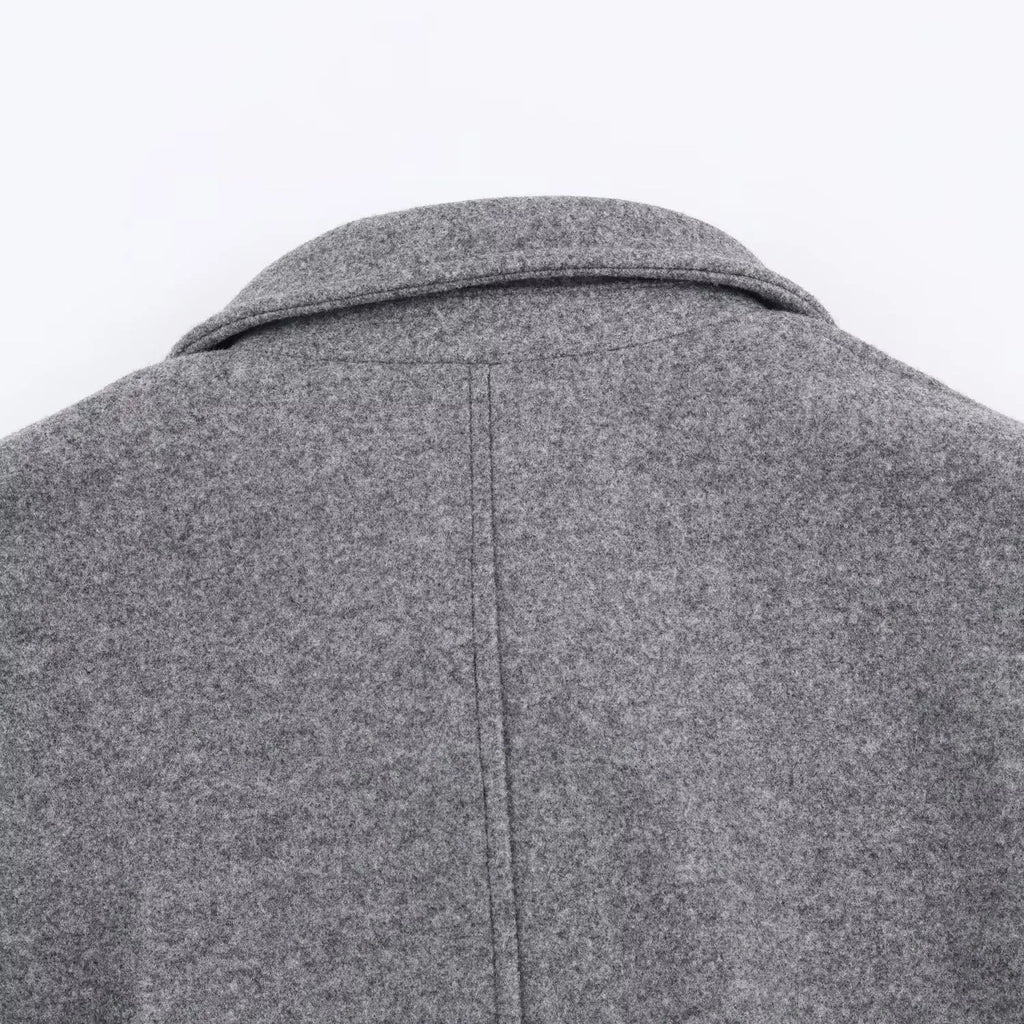 Women Wool Coat With Belt Autumn Winter Female Laple Long Sleeve Single-Breasted Outwear Coat Lady Loose Jackets