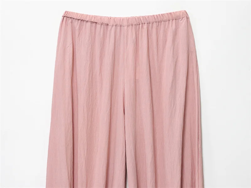 Women's Trousers New for Fall 2025 Pink Loose Pleated Decorative Trousers Casual Fashion Cute and Casual Personality Versatile