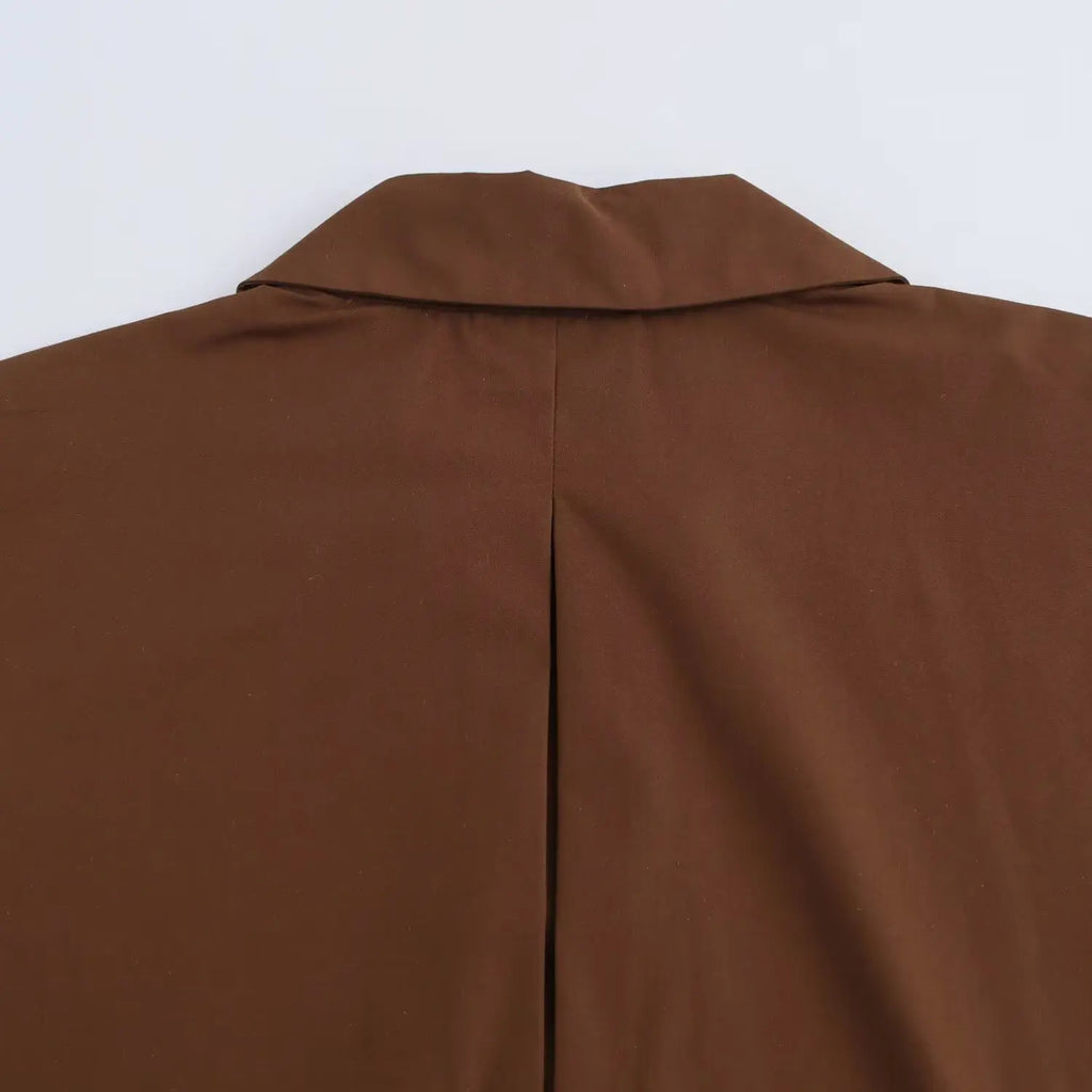 Women's Shirt Simple Wide Sleeve Comfortable Long Sleeve Collar Solid Color Temperament Spring New Style Shirt