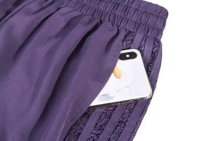 Jogging Trousers for Women Joggers Elastic Waist Clothes Purple Fitness Sweatpants Harem Female Pants with Pockets Sports Autumn