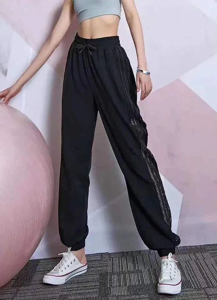 Jogging Trousers for Women Joggers Elastic Waist Clothes Purple Fitness Sweatpants Harem Female Pants with Pockets Sports Autumn