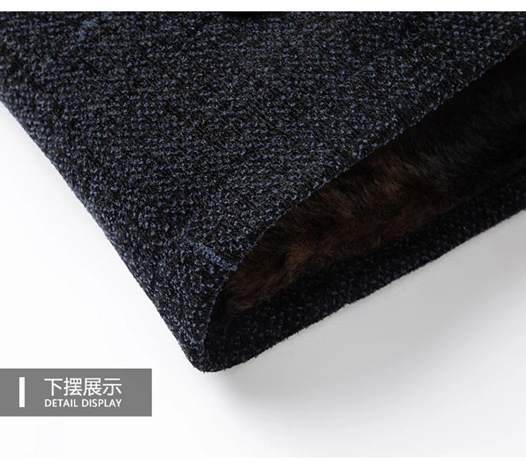 2024 Men Woolen Coats Men's business Casual Trench Coat Winter Coat with wool inner Man Autumn and Winter Wool Coat for Men