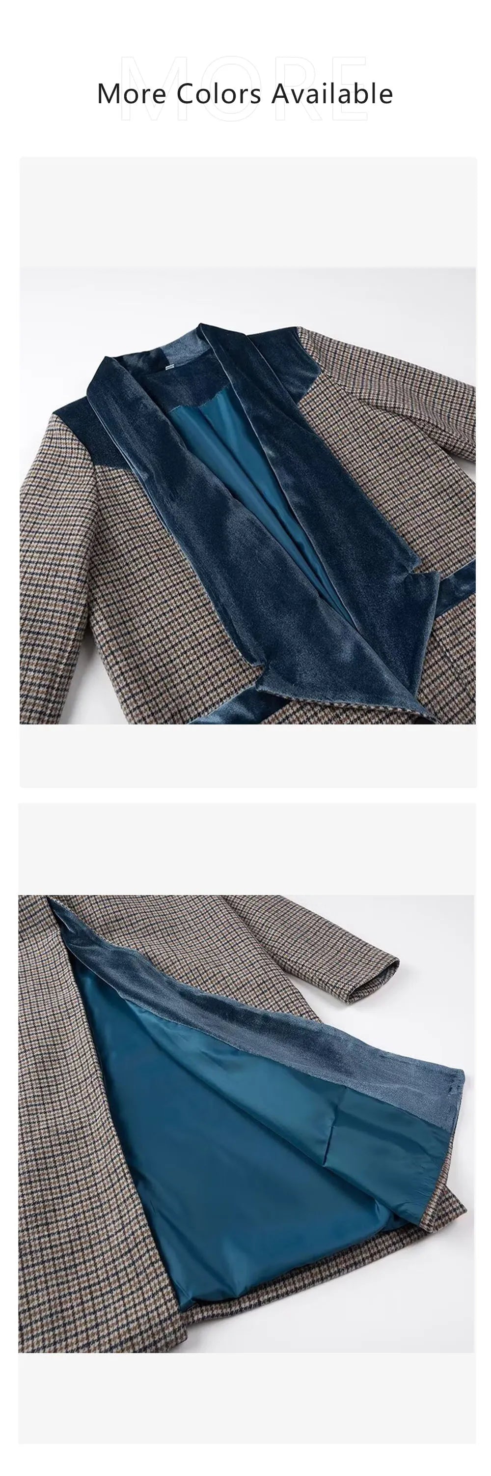 Autumn new women's clothing fashionable temperament versatile casual long plaid woolen coat