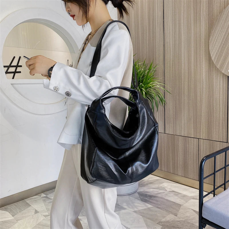 Fashion Women Handbags Female Large Shoulder Bags For Travel Weekend Shopping Feminine Bolsas Soft Leather White Messenger bag