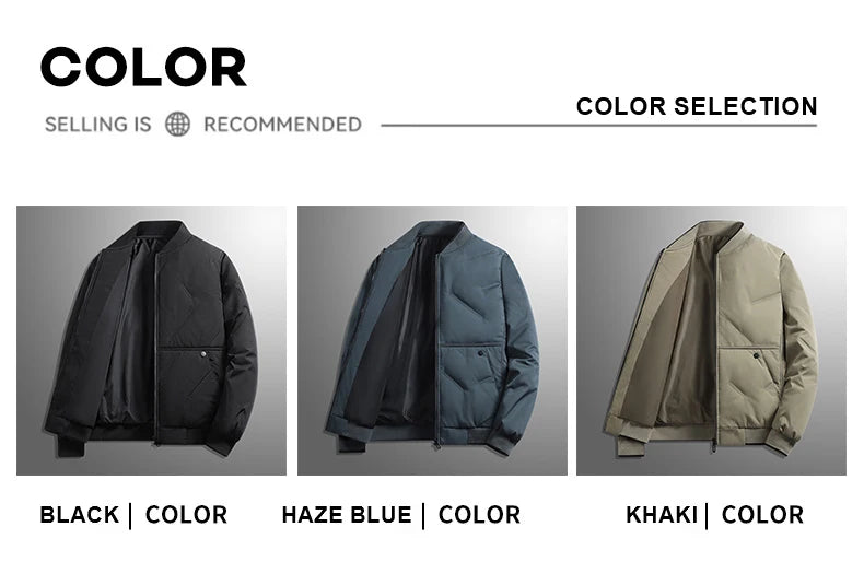 Men's Jacket  Autumn Winter Thickened Warm Comfortable Breathable Casual Coat Outdoor Solid Color Windproof Zippered Jacket