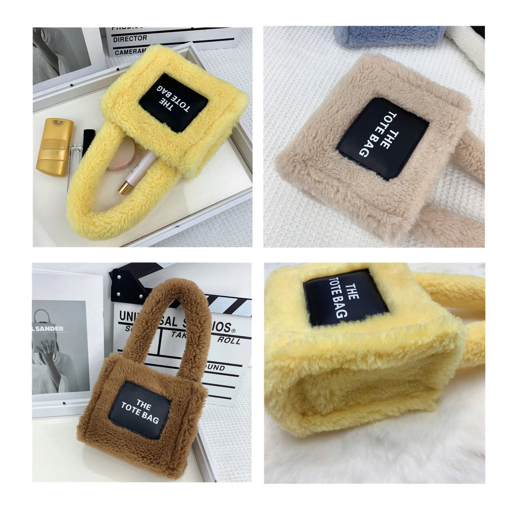 Tote Bag for Women Winter Designer Lamb Wool Fashion Letters Handbags Women's Luxury Shoulder Crossbody Bags Handbag Totes