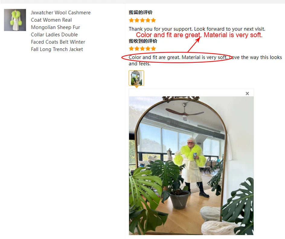 Women Cashmere Wool Coat With Real Mongolian Sheep Fur Collar  Ladies Autumn Winter Fashion Long Outwear Full Sleeve Fur Jacket